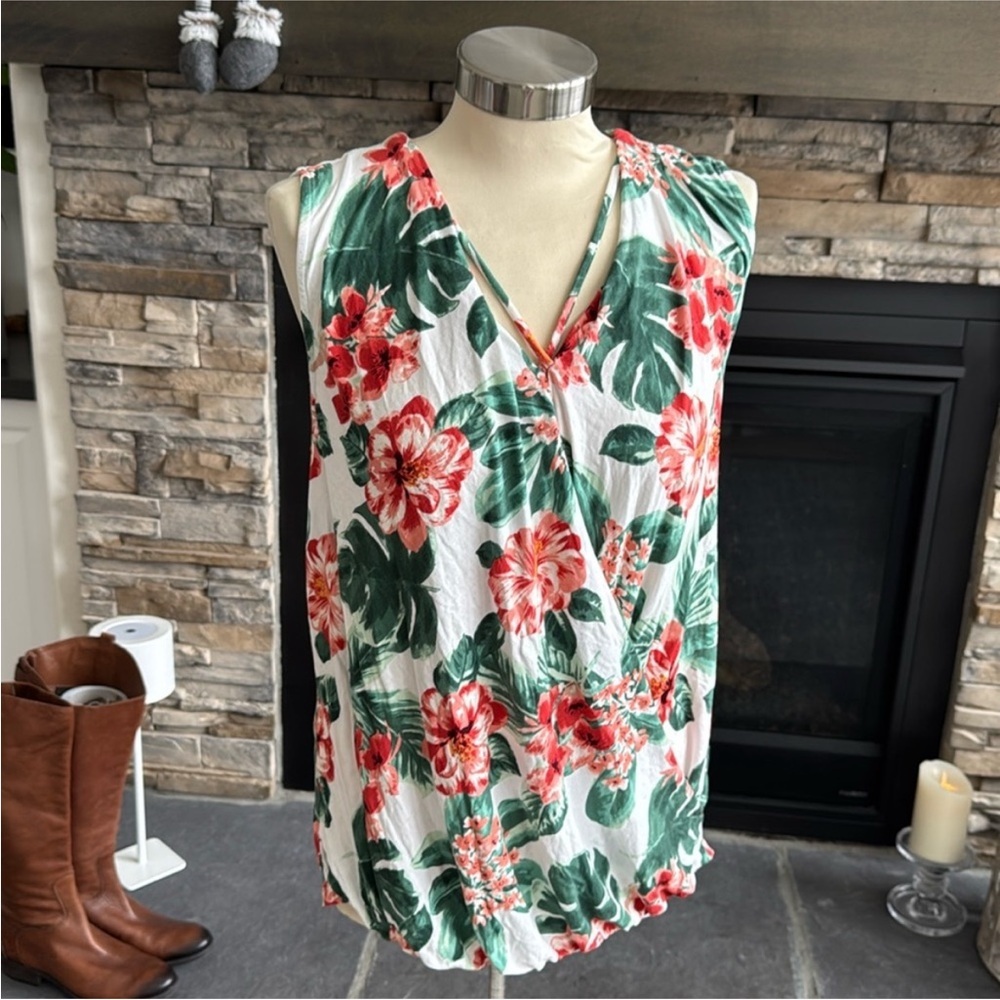 Pleione Green and Pink Blouse